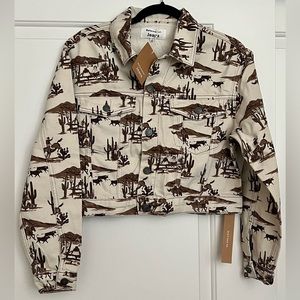 Brand New Reformation Cora Shrunken Denim Jacket